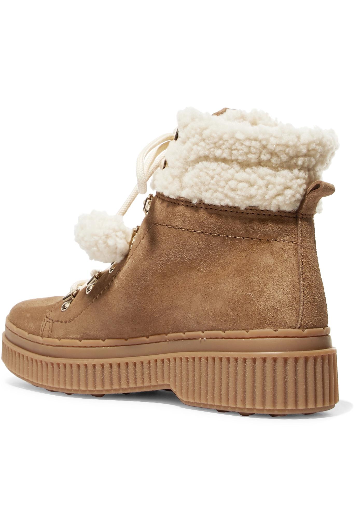 tod's shearling lined boots