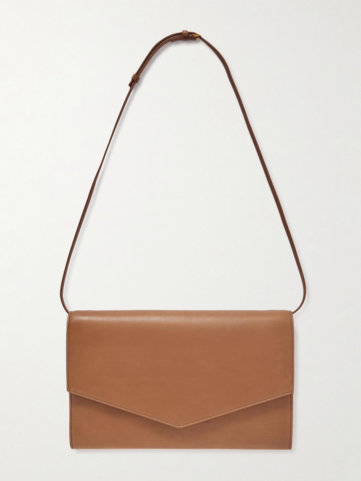 The Row Envelope Large Leather Shoulder Bag in Brown Lyst