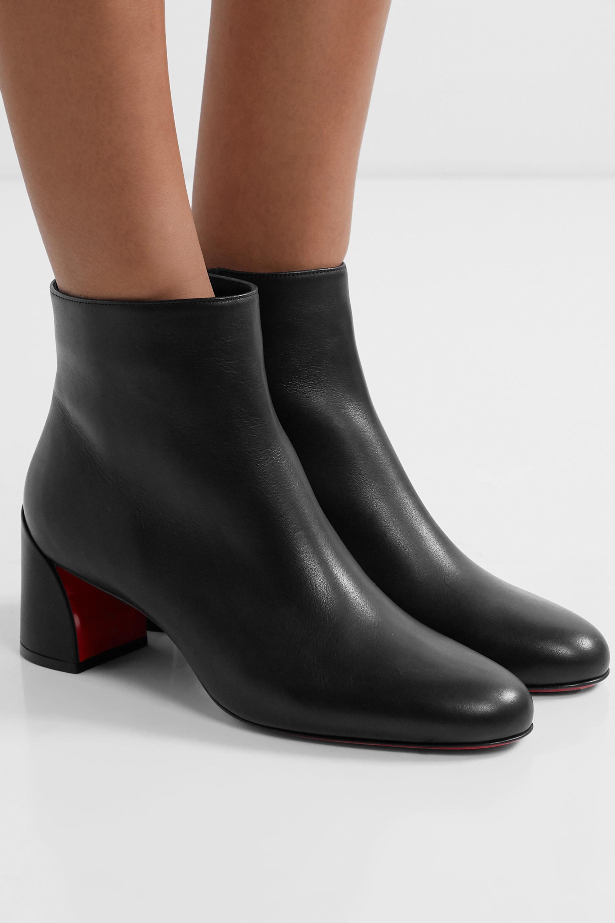 Christian Louboutin Turela 55 Leather Ankle Boots in Black - Lyst