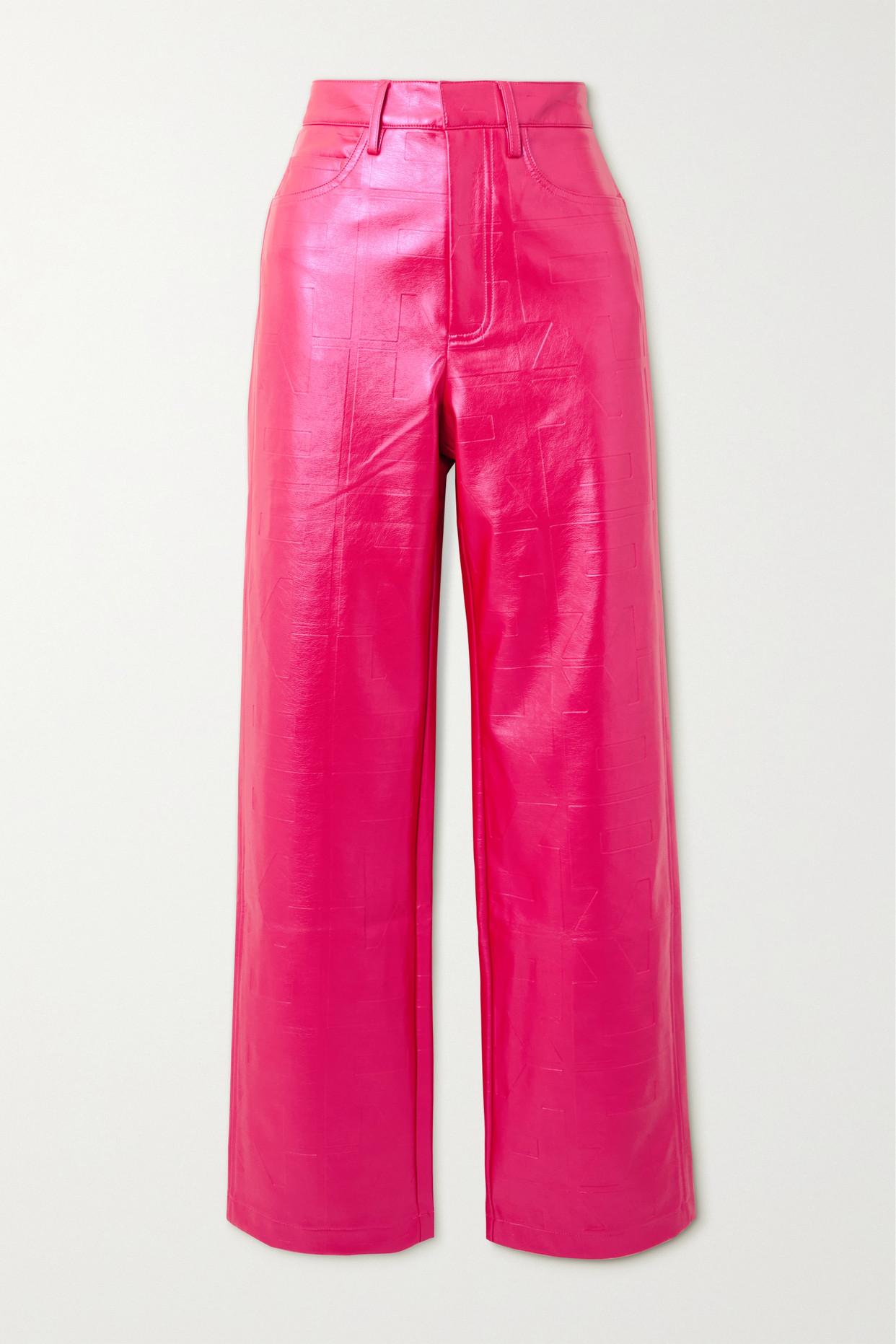 Pink pu shop pants