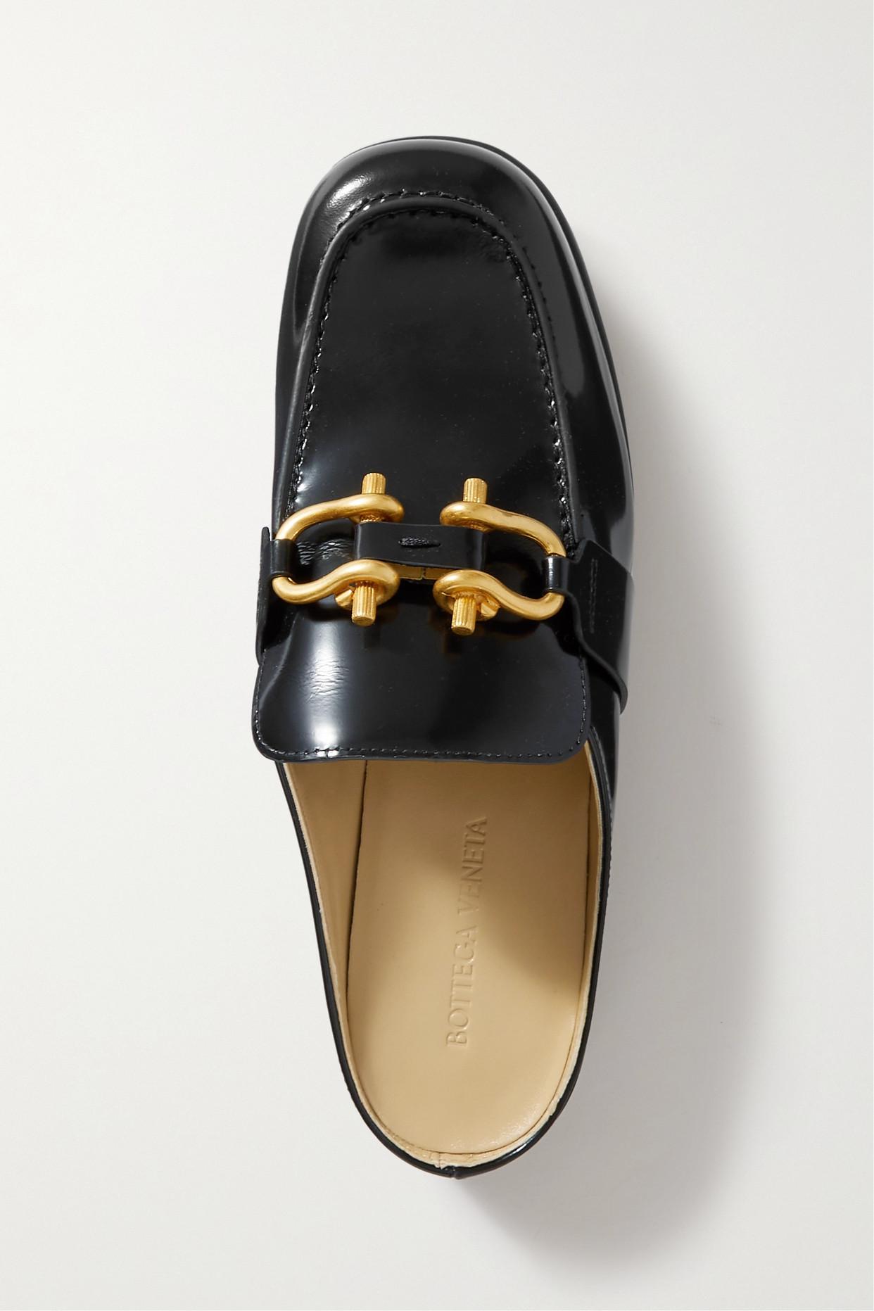 Bottega Veneta Monsieur Mocassin Glossed-leather Loafers in Black | Lyst