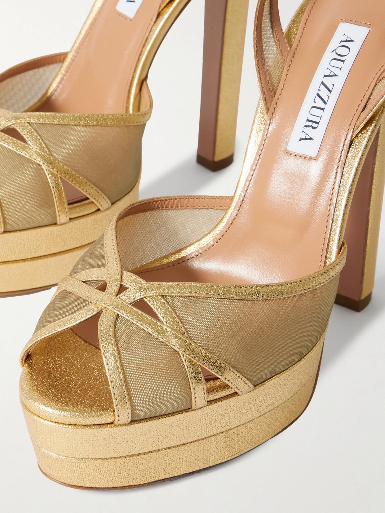■AQUAZZURA■Shear Plateau 130 プラットフォームパンプス Shear Sandal Plateau 130 BROWN Aquazzura@ Official