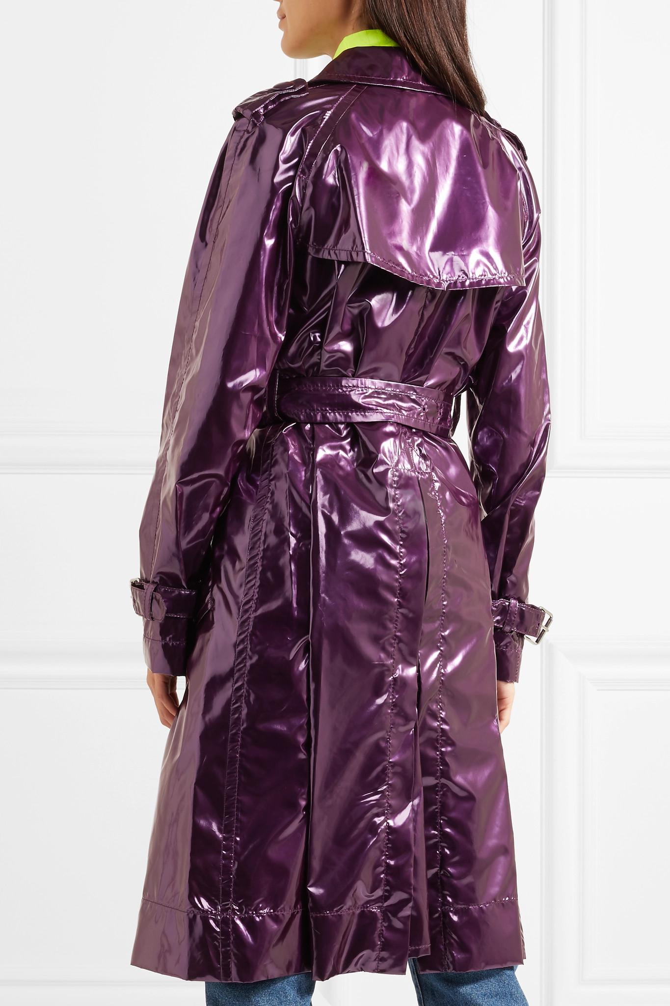 Marc Jacobs Metallic Vinyl Trench Coat in Purple - Lyst