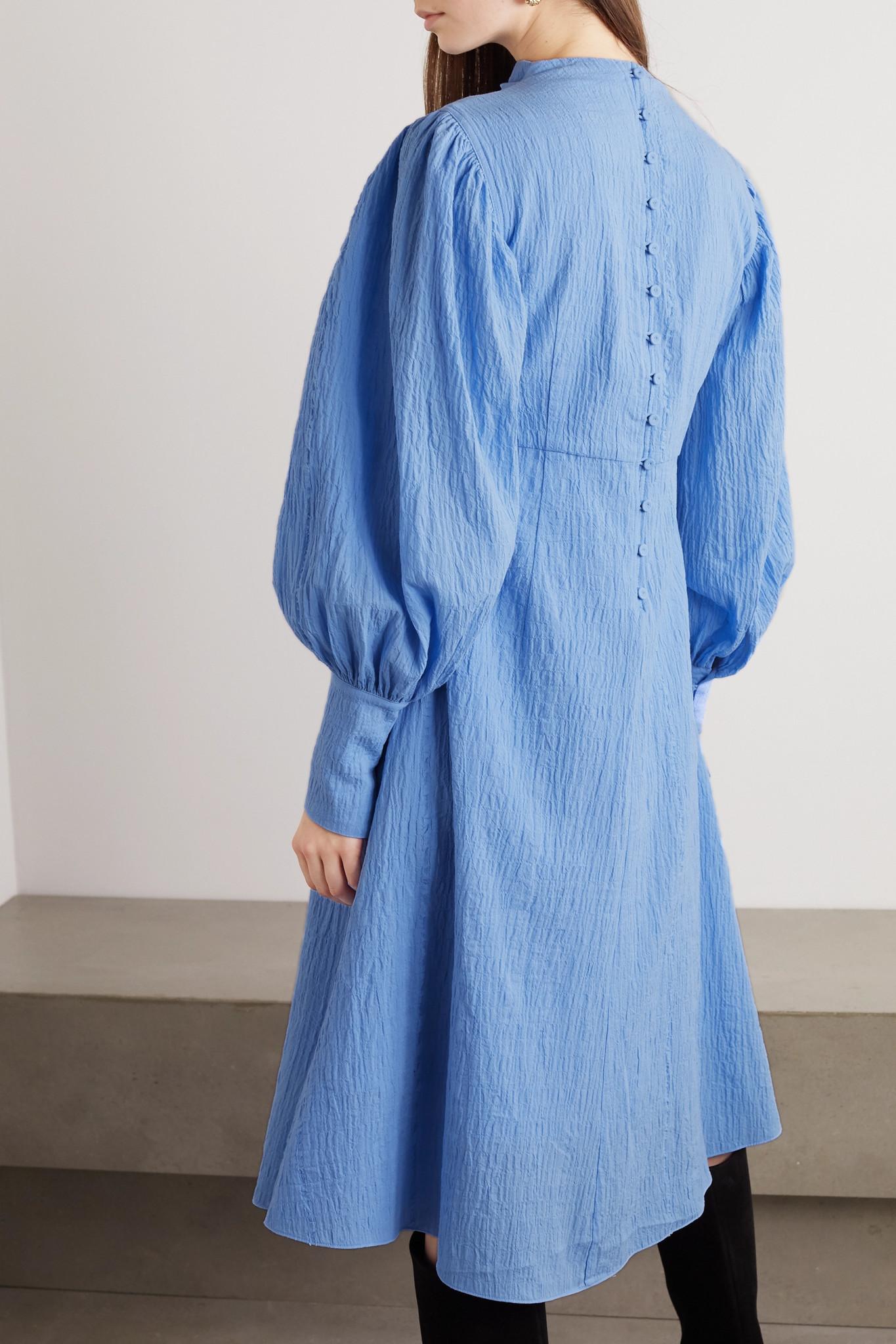 By Malene Birger + Net Sustain Fleroya Crinkled-organic Cotton Dress in  Blue - Lyst