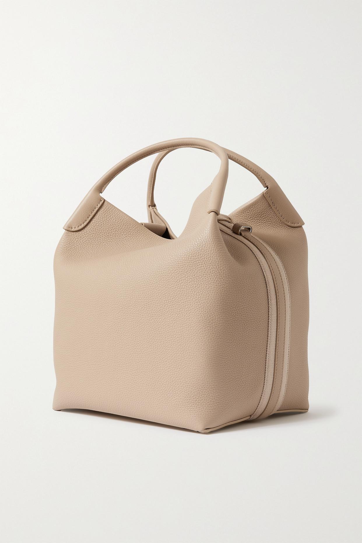 LORO PIANA Carry Everything small leather-trimmed suede tote
