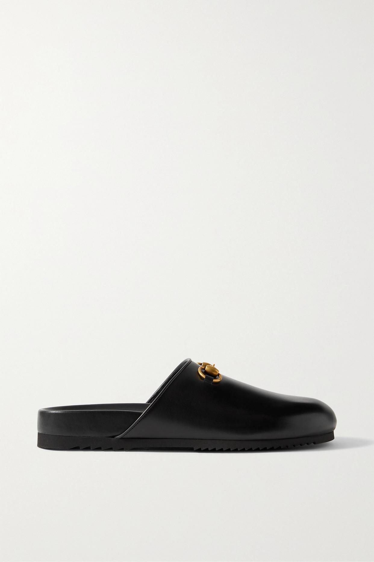 RvceShops Revival, Gucci Leather Horsebit slippers Black