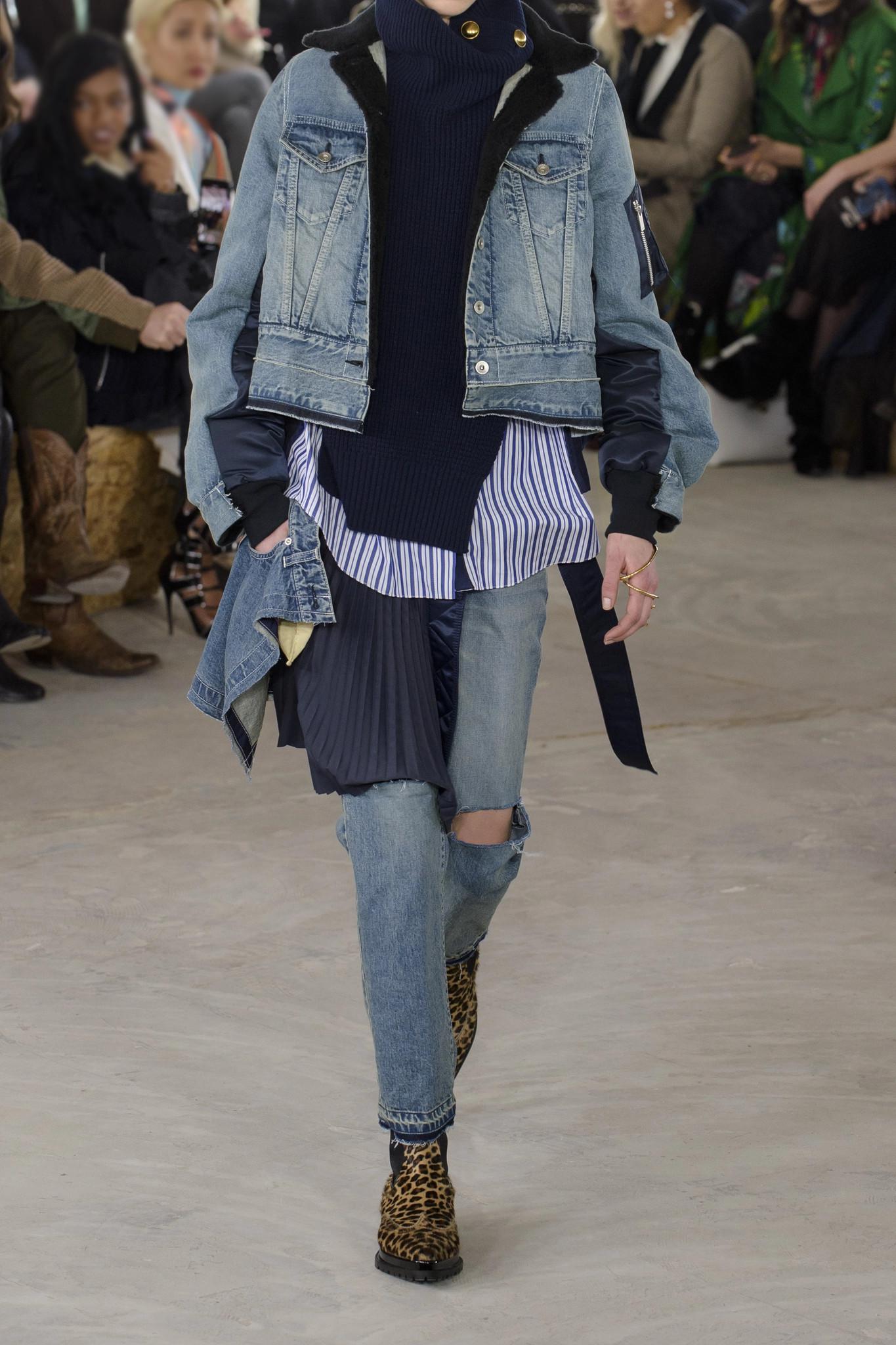 sacai denim bomber jacket