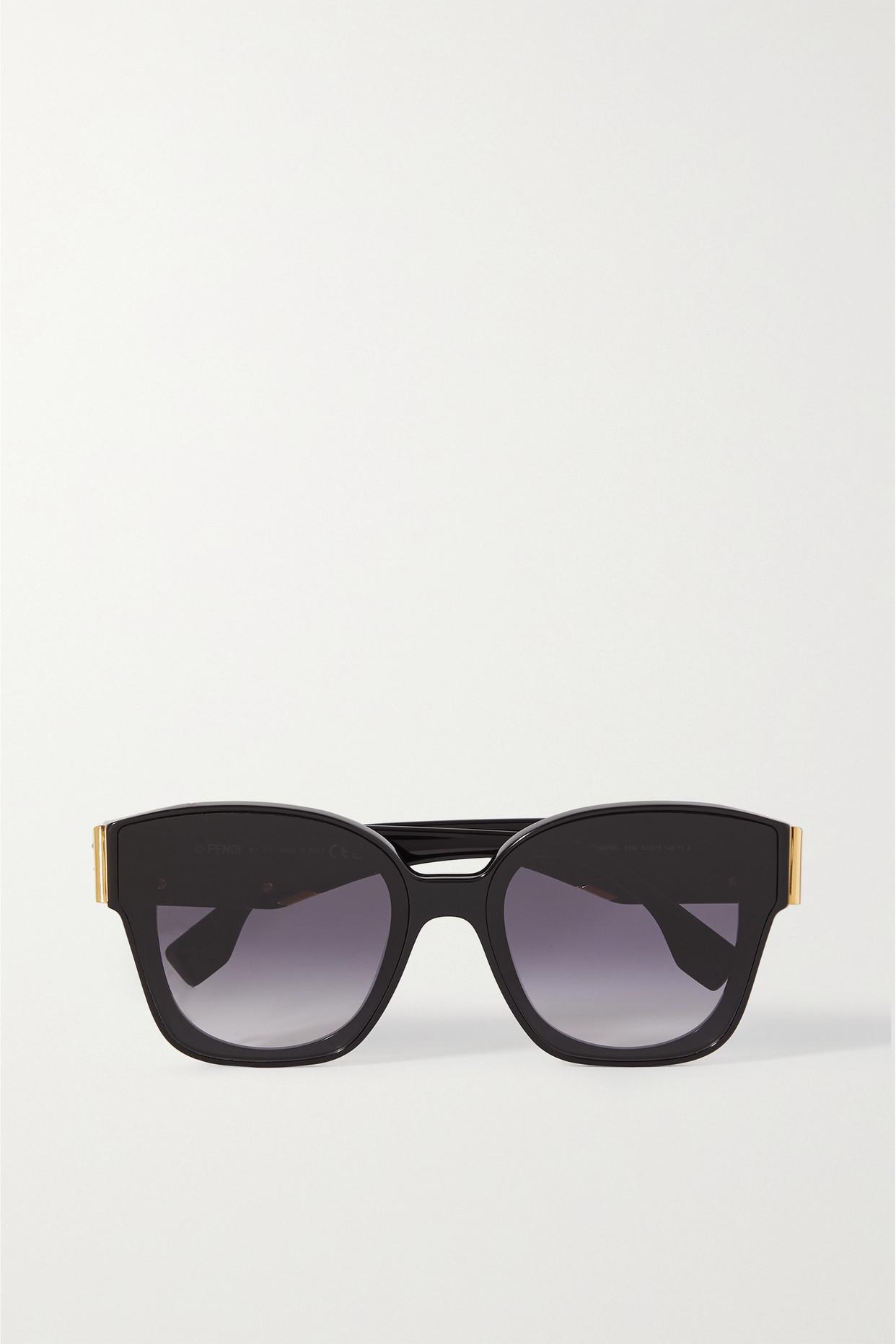 FENDI EYEWEAR Oversized square-frame acetate sunglasses