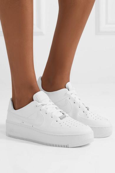 Nike Air Force 1 Sage Textured-leather Sneakers in White | Lyst