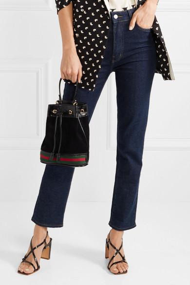 Gucci Ophidia Mini Bucket Bag in Black | Lyst UK