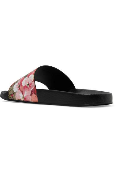 Gucci Canvas GG Blooms Supreme Slide Sandal - Save 42% | Lyst