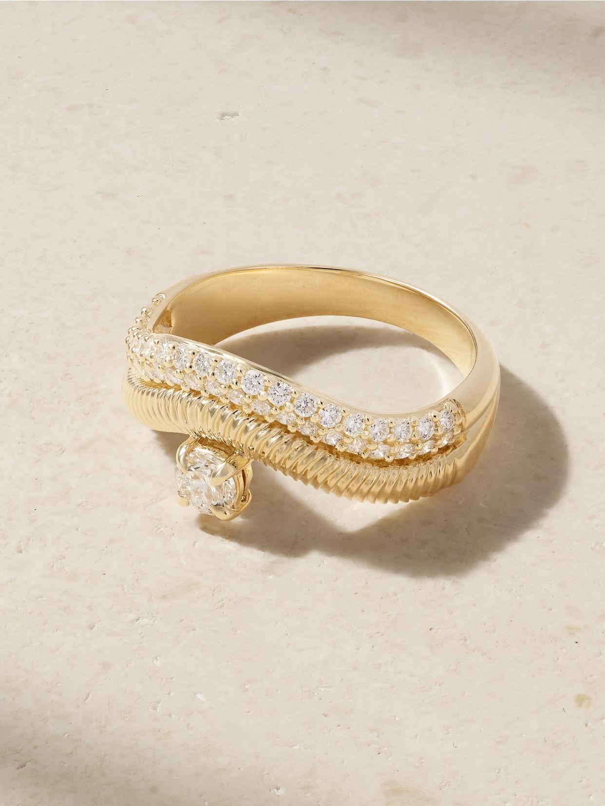 【Stone and Strand】 10ktゴールドリング withダイヤモンド STONE AND STRAND Pistachio 10-karat gold diamond ring | NET