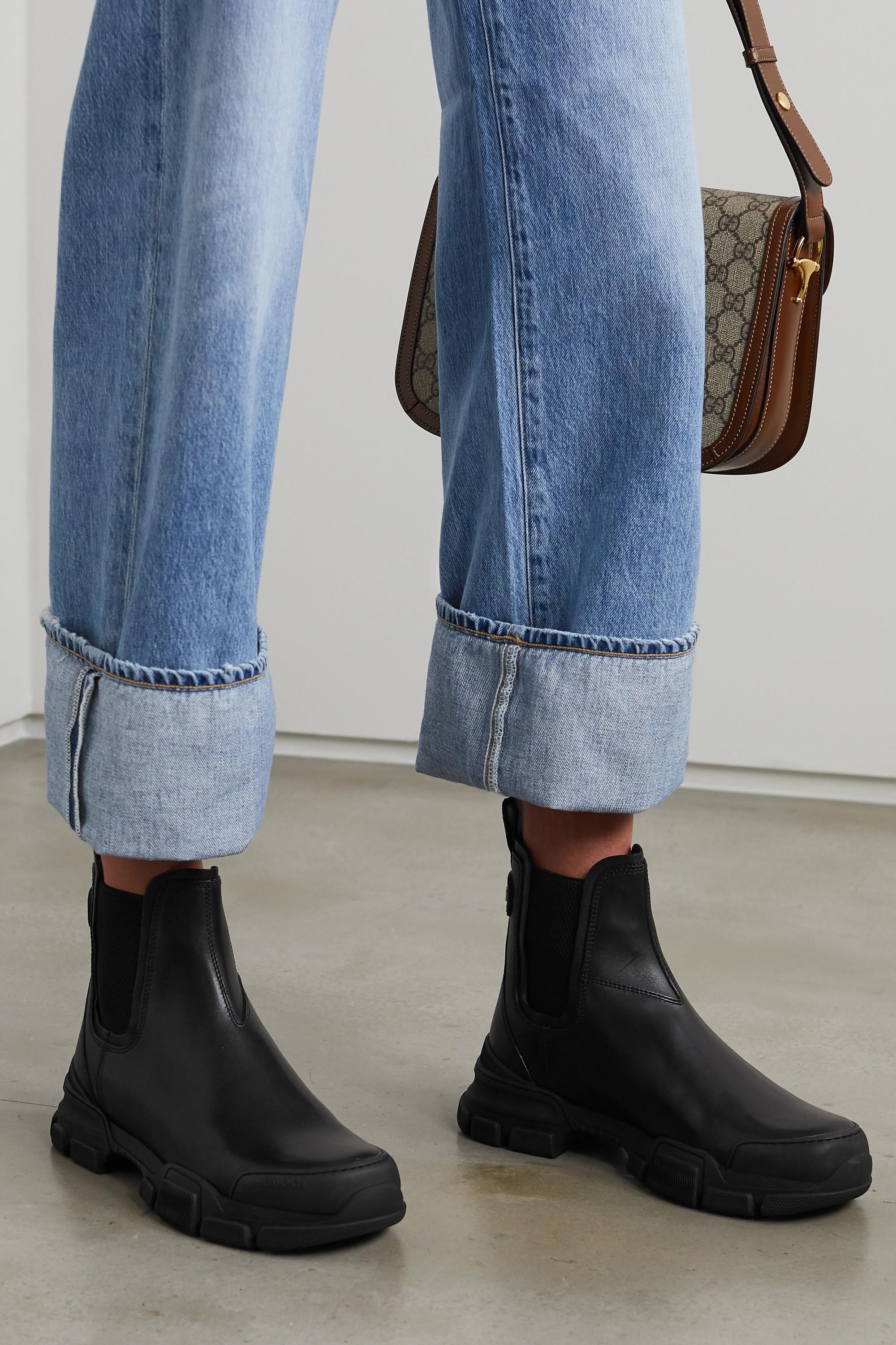 Gucci Leather Leon Chelsea Boots in Nero,Nero (Black) - Save 40% | Lyst  Australia
