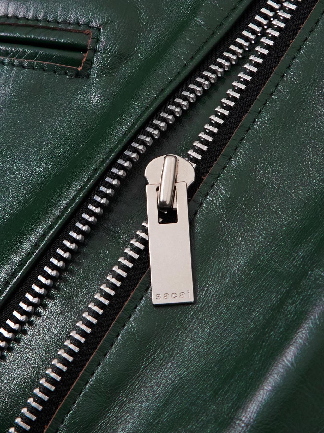 Sacai Carhartt Wip Cotton Corduroy-Trimmed Leather Biker Jacket in
