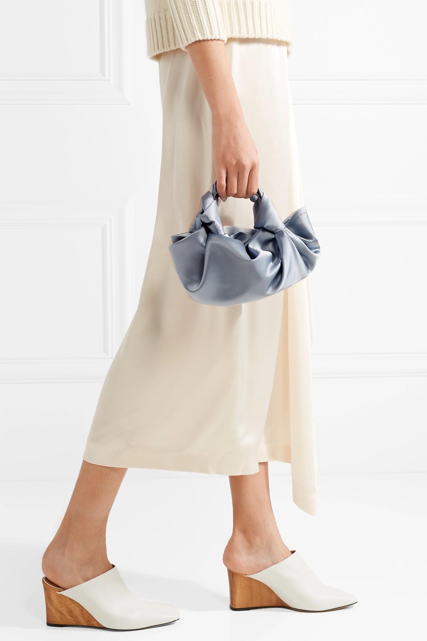 The Row Ascot Small Satin Tote in Blue | Lyst
