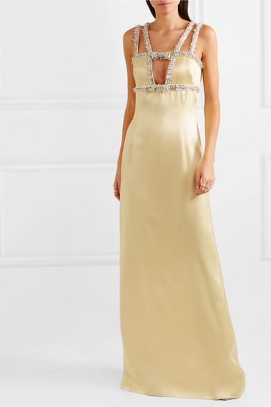 Miu Miu Open-back Embellished Satin 