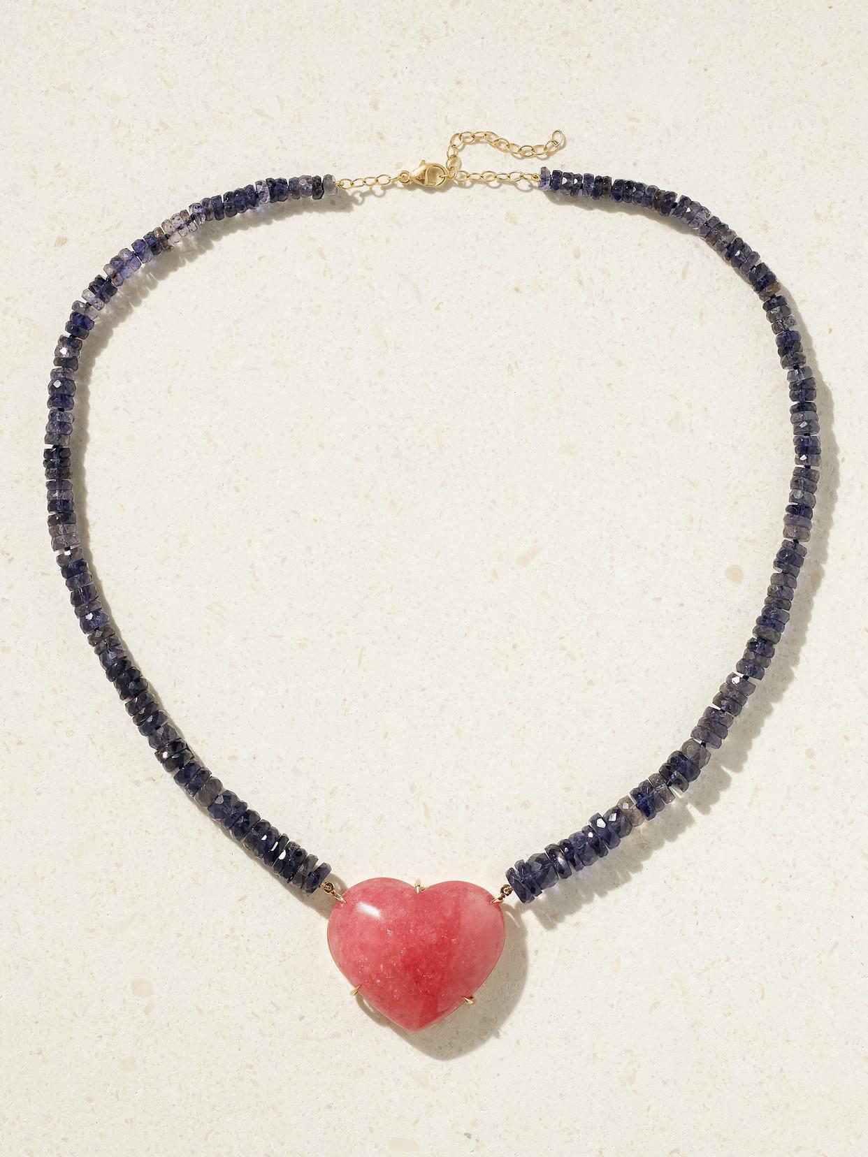 【JIA JIA】Gold, diamond and rose quartz necklace ネックレス JIA JIA Gold, quartz and diamond necklace | NET-A-PORTER