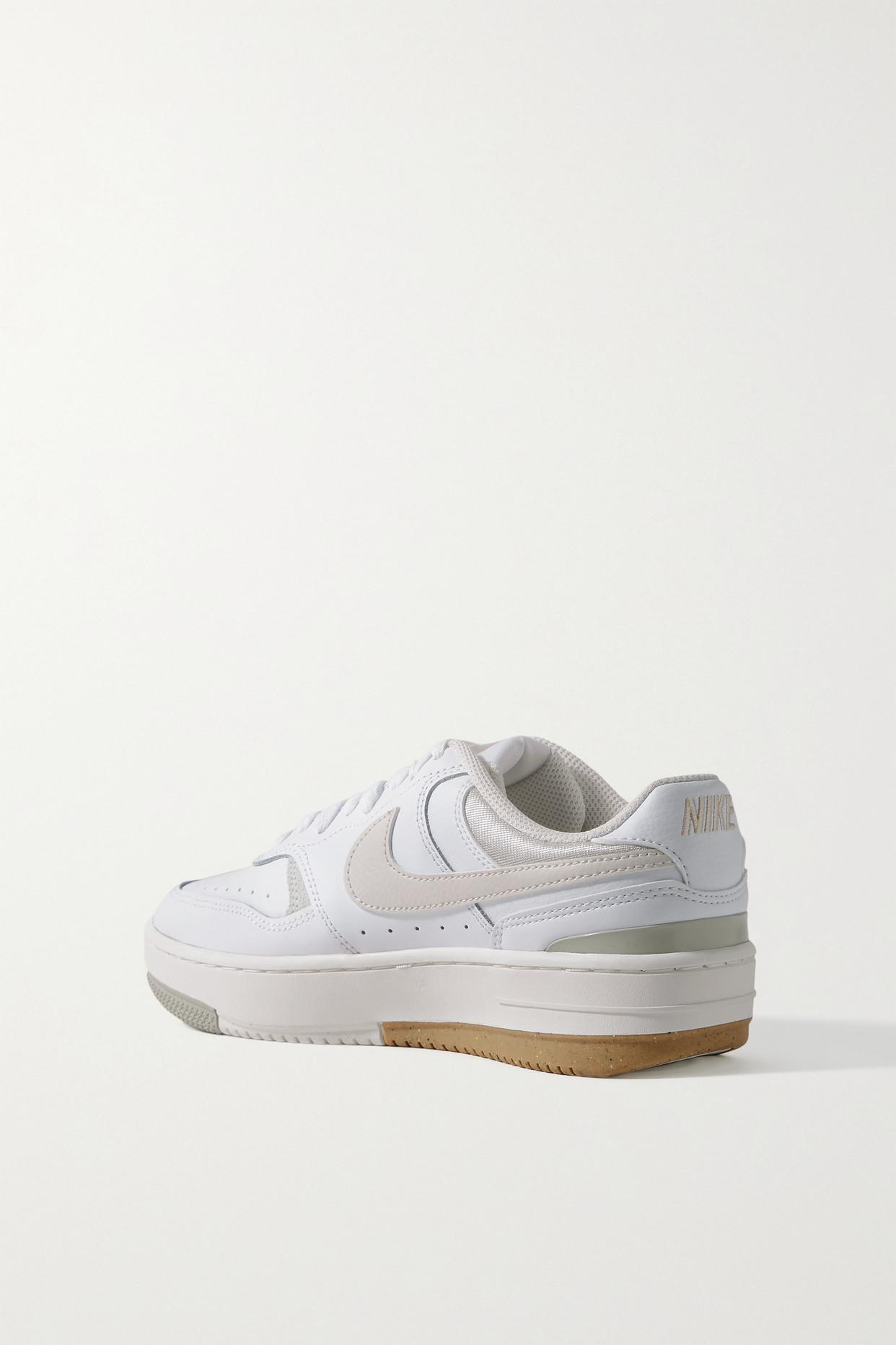 Nike Gamma Force Suede-trimmed Leather Sneakers in White | Lyst