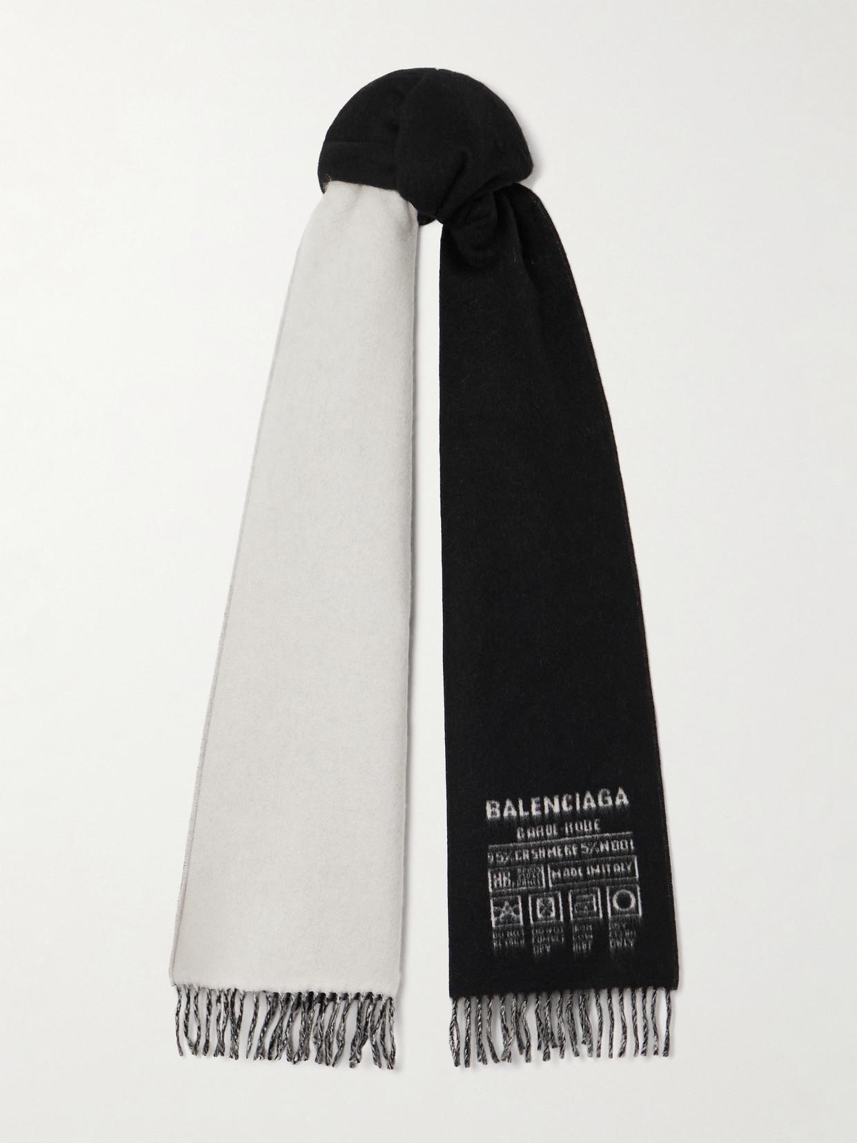 スカーフ BALENCIAGA  Balenciaga Scarves Women Wool Blue/White Balenciaga Logo Scarf