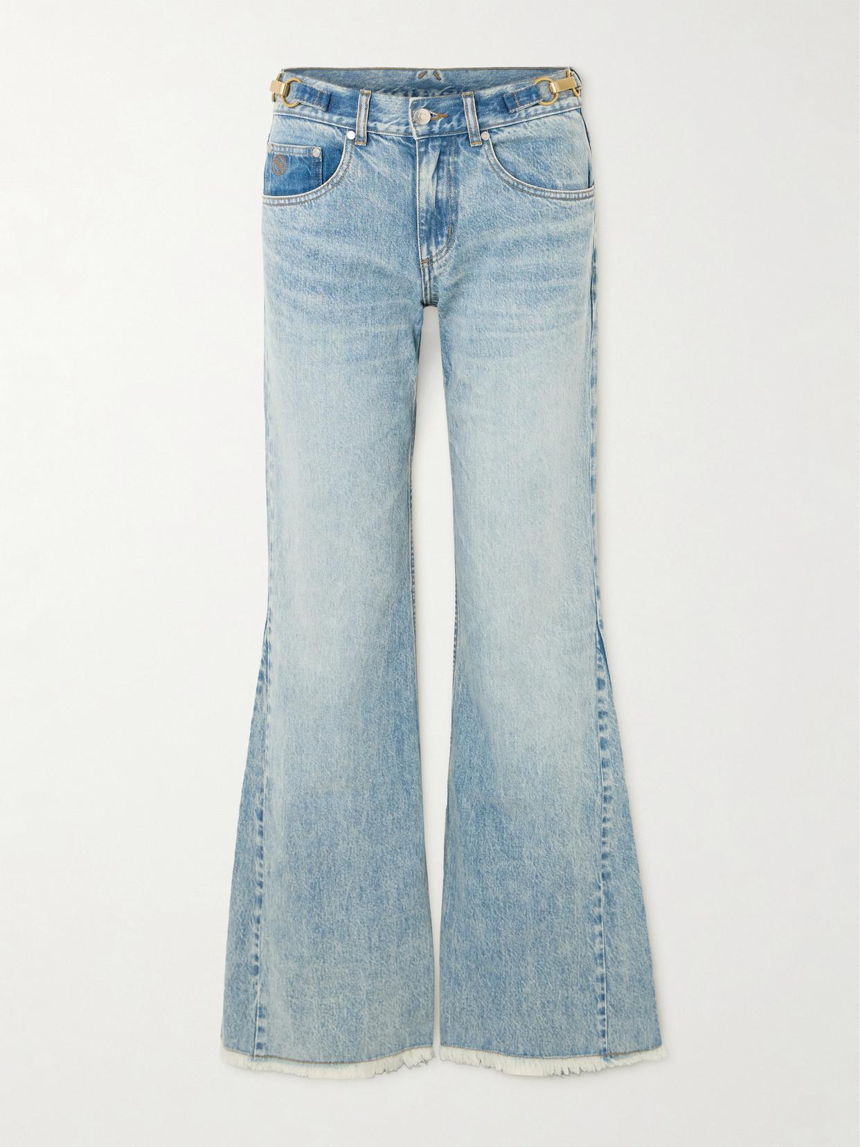 デニム・ジーパン STELLA MCCARTNEY LEOPARD PRINT FLARED JEANS Stella McCartney Kids - Girls Blue Flared Denim Jeans