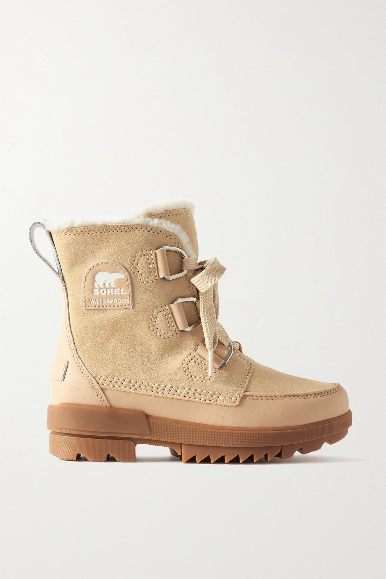 Sorel Torino Ii Faux Fur-trimmed Suede, Leather And Rubber Ankle Boots in  Natural | Lyst UK