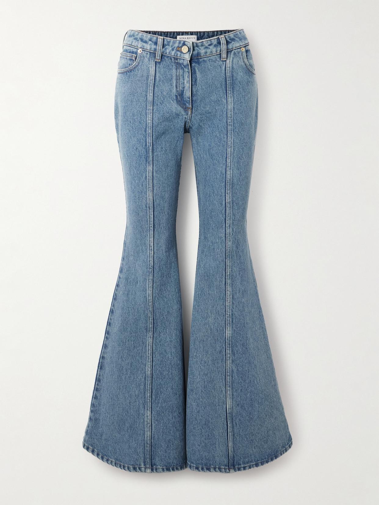 パンツ NINA RICCI DENIM FLARED PANTS Flared Denim Pants in Black - Nina Ricci