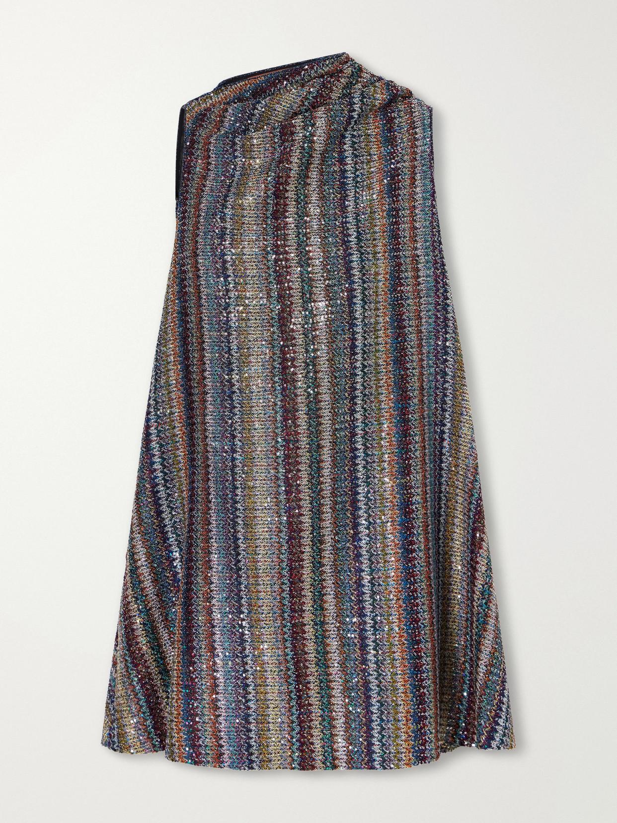missoni sequin embellished striped crochet knit maxi dress Designer M Metallic Dresses for Women - Up to 54% off JAS '26