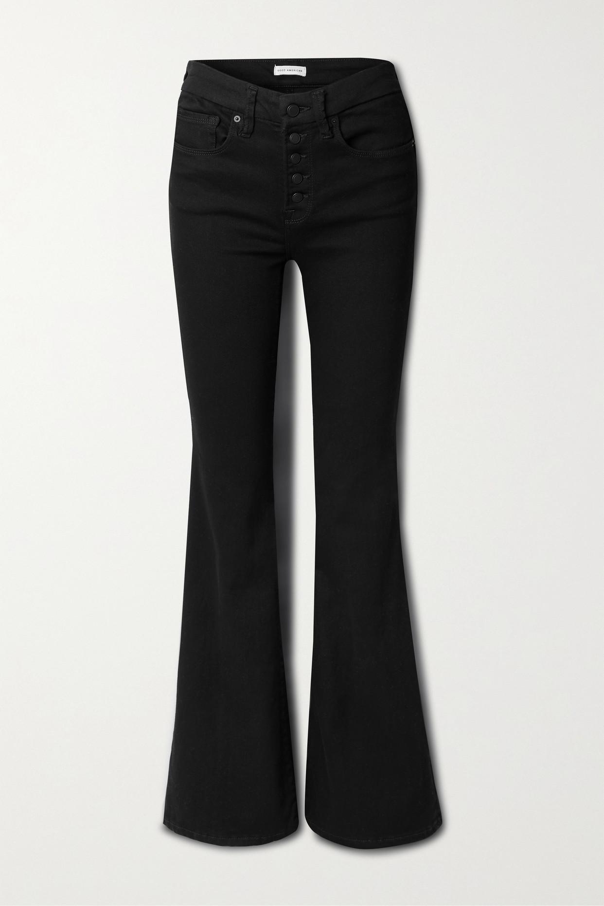 GOOD AMERICAN Good Legs High-rise Flared Jeans in Black | Lyst