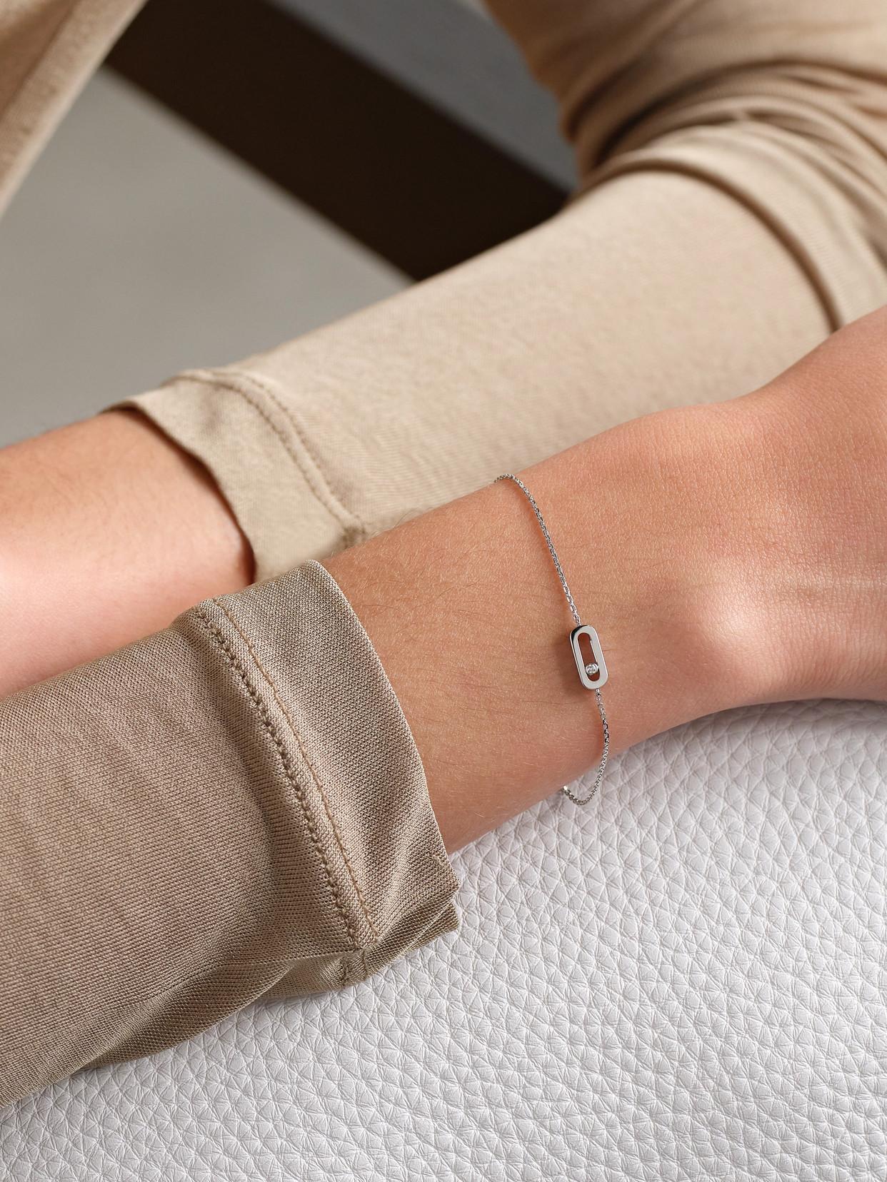 Messika Move Uno 18-Karat Diamond Bracelet in Natural Lyst UK