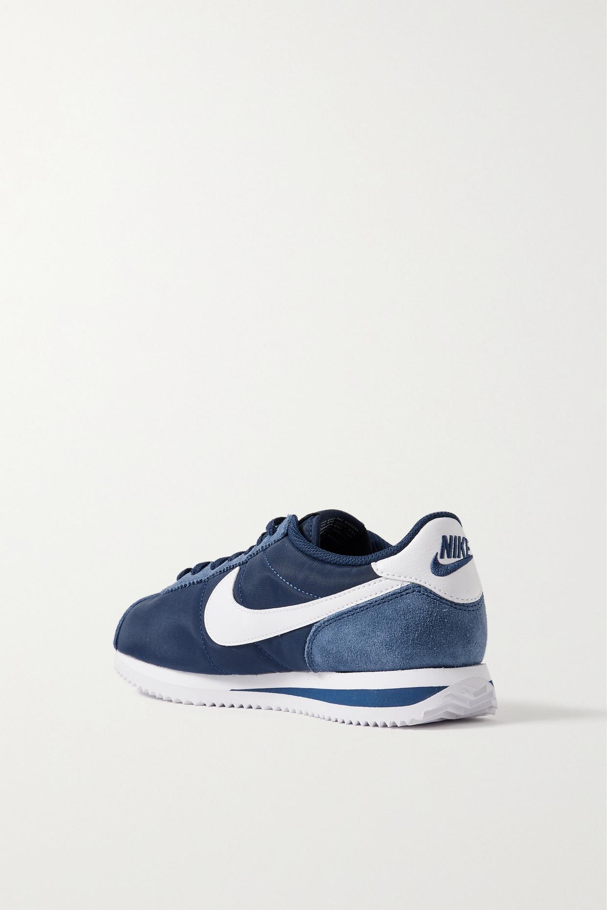 Nike Cortez Suede And Leather-trimmed Shell Sneakers in Blue | Lyst