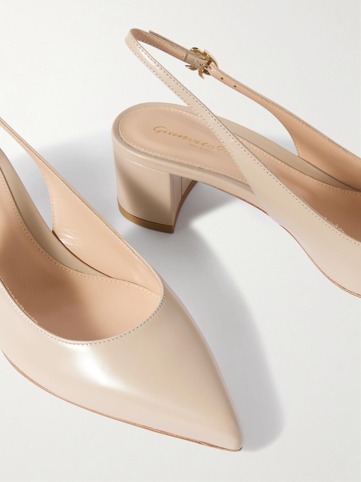 Gianvito Rossi Piper 45 Leather Slingback Pumps in Natural Lyst UK
