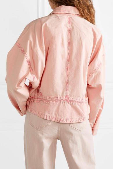 Isabel Marant Thalia Mesh-paneled Denim Jacket in Pink (Pink) - Lyst