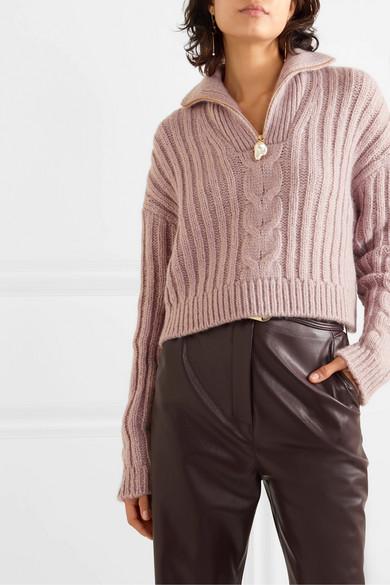 nanushka pearl zip sweater