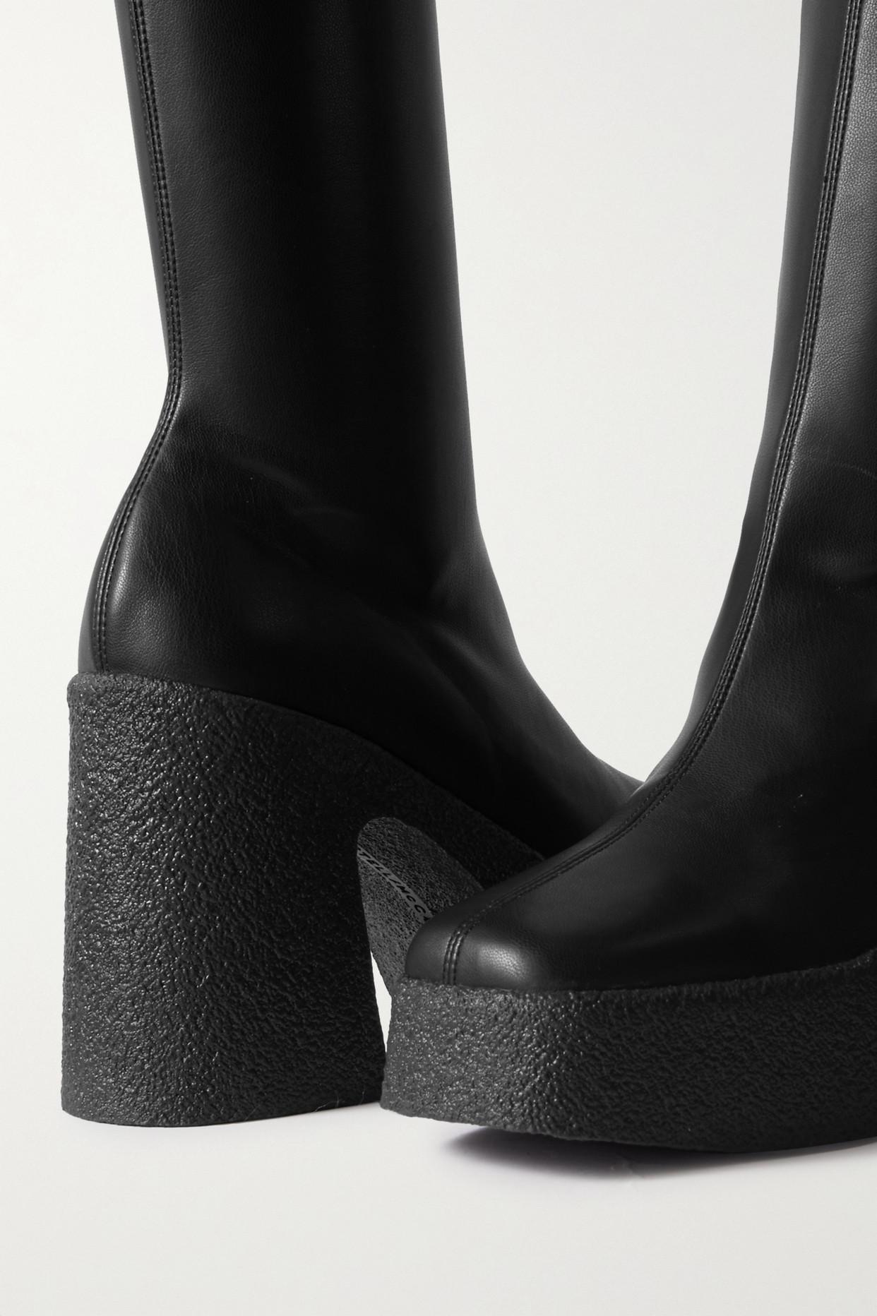 Stella McCartney Skyla Vegetarian Leather Platform Over-the-knee Boots in  Black | Lyst