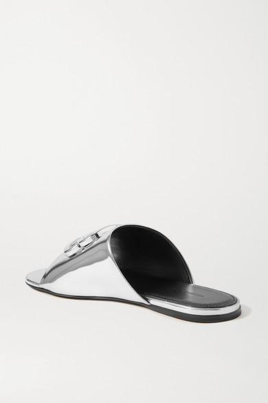 Balenciaga Synthetic Oval Bb Sandal in Silver (Metallic) - Lyst