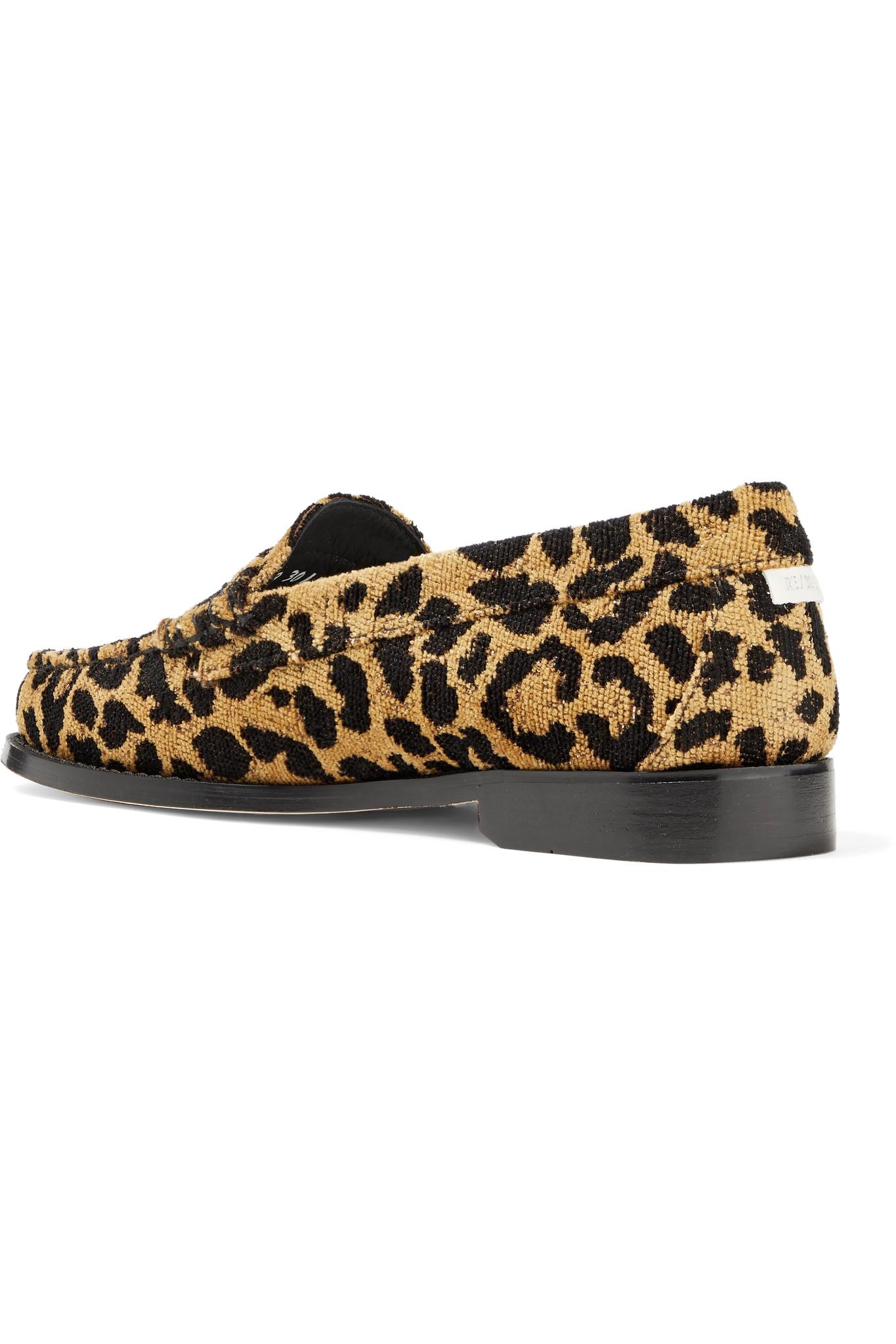 RE/DONE + Weejuns The Whitney Leopard-print Terry Loafers in Brown | Lyst