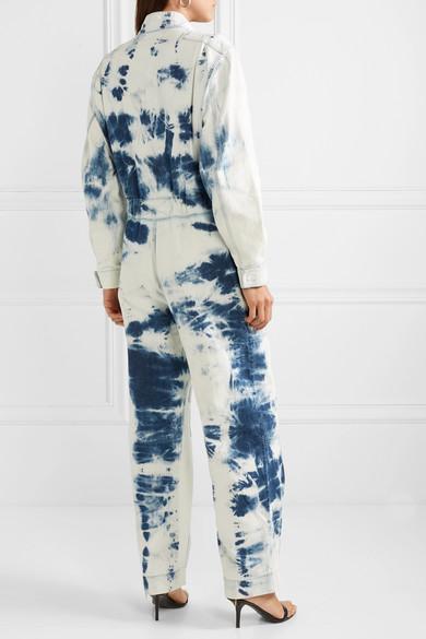tie dye denim jumpsuit