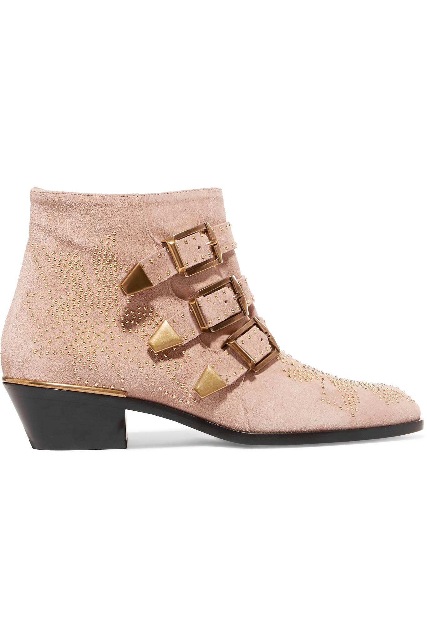 Lyst Chloé Susanna Studded Suede Ankle Boots