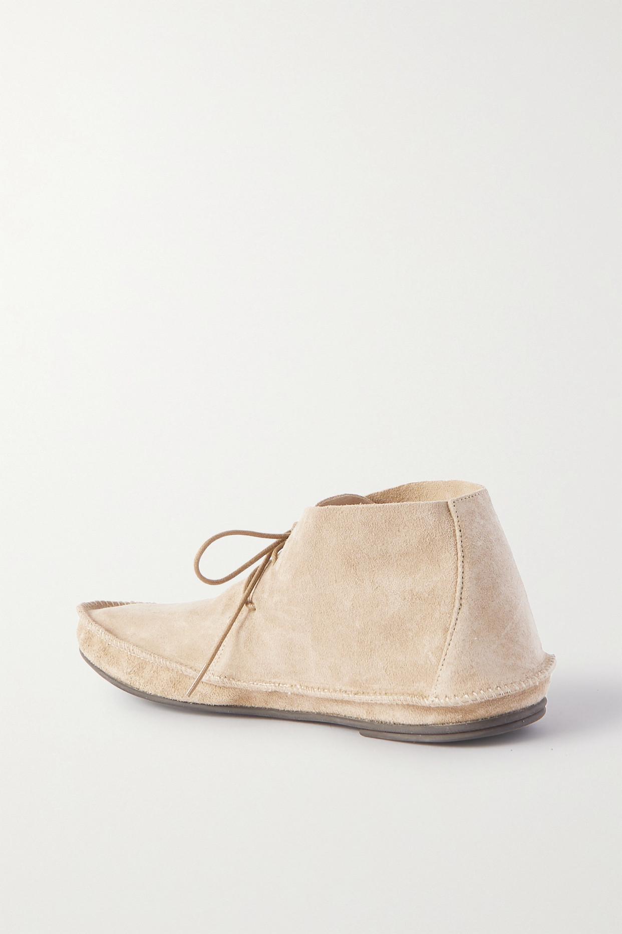 The Row Tyler Suede Ankle Boots in Natural | Lyst