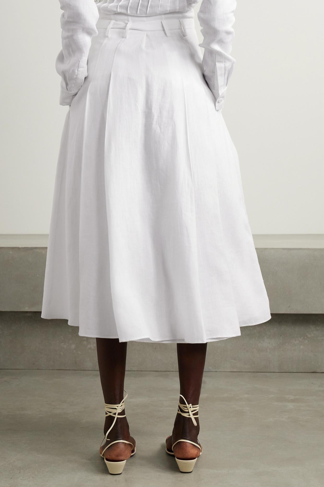 Linen skirt cheap pleated