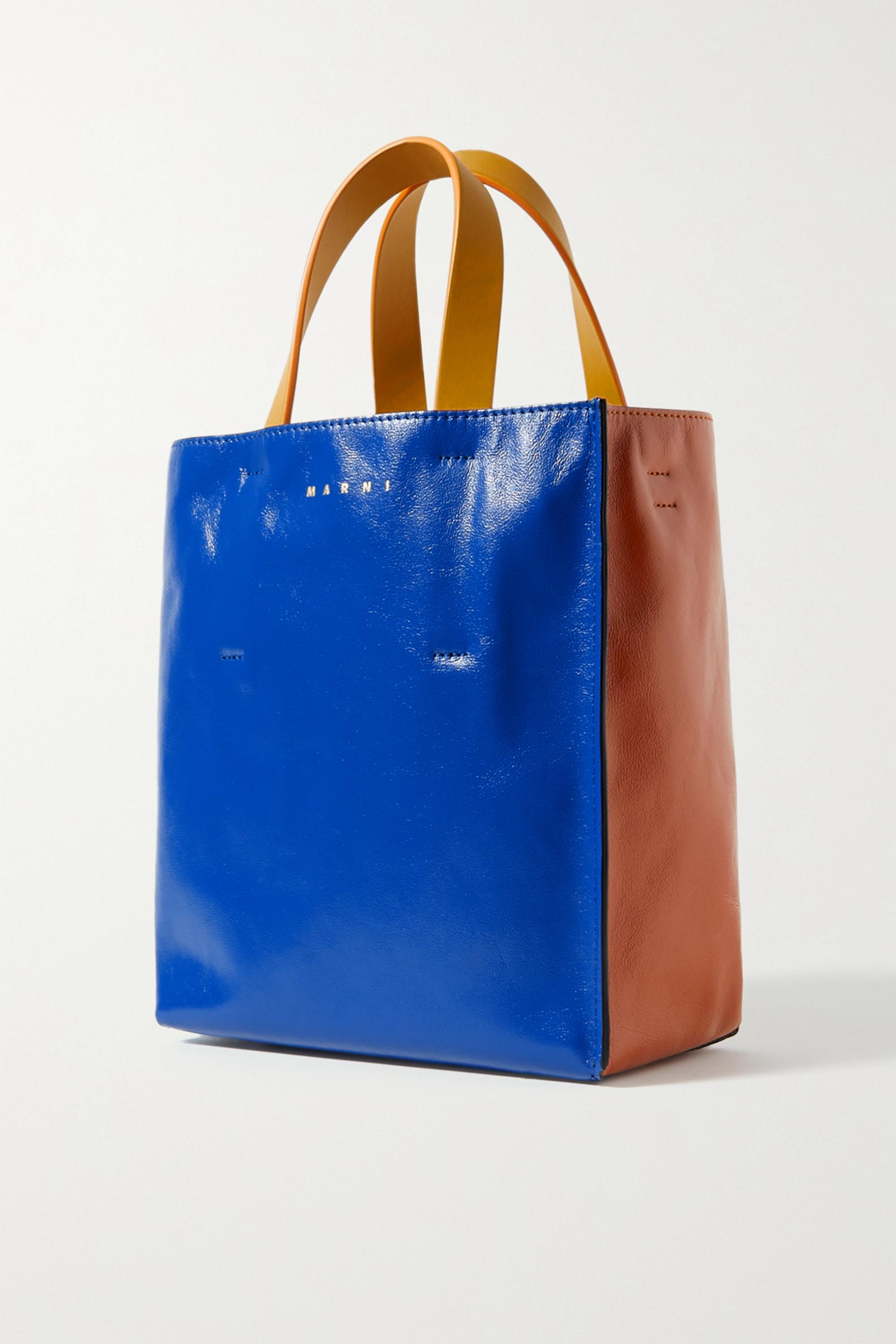 Marni Museo Mini Color block Leather Tote in Blue Lyst Australia
