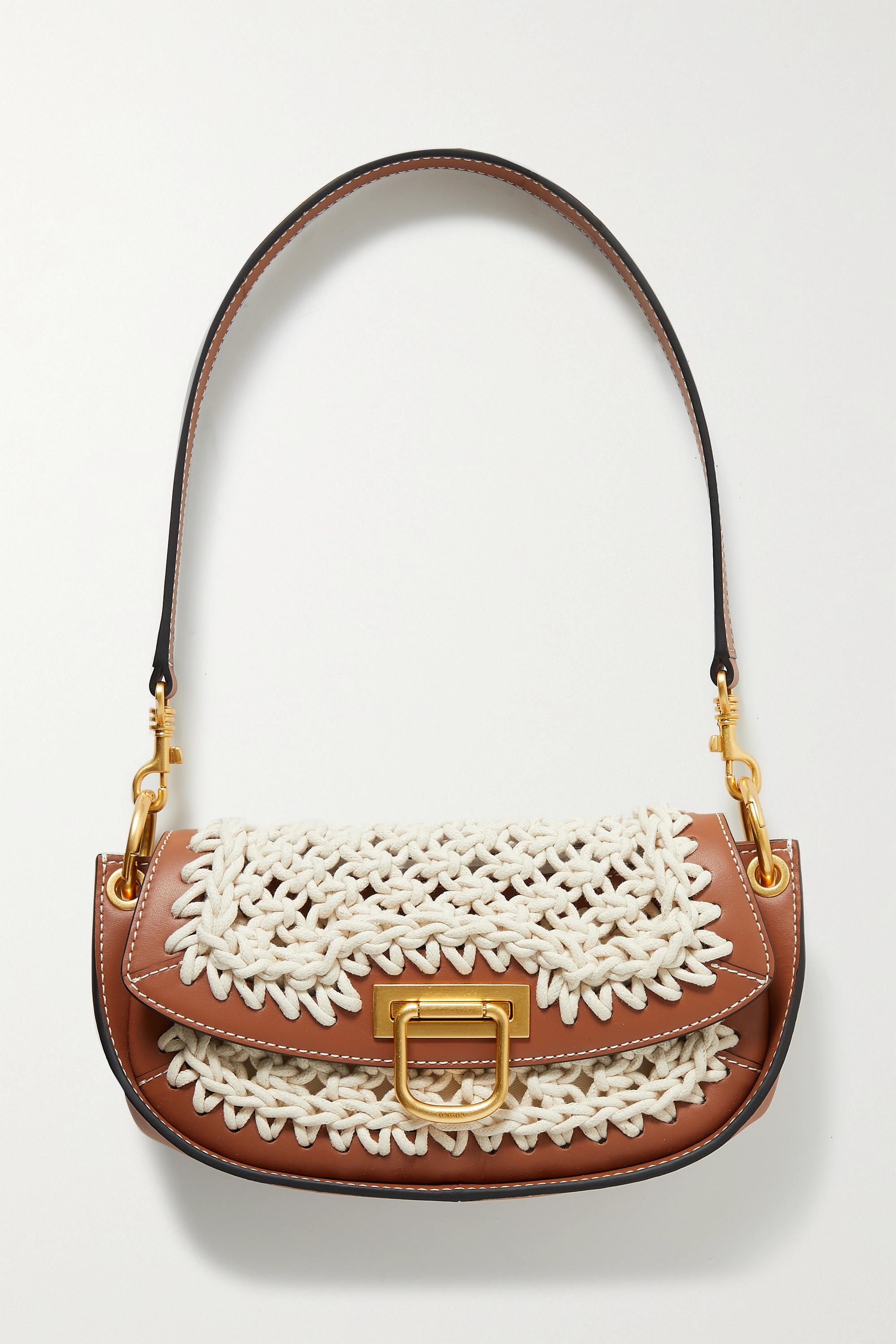 Oroton Colt Small Macramé And Leather Shoulder Bag in Brown Lyst Australia