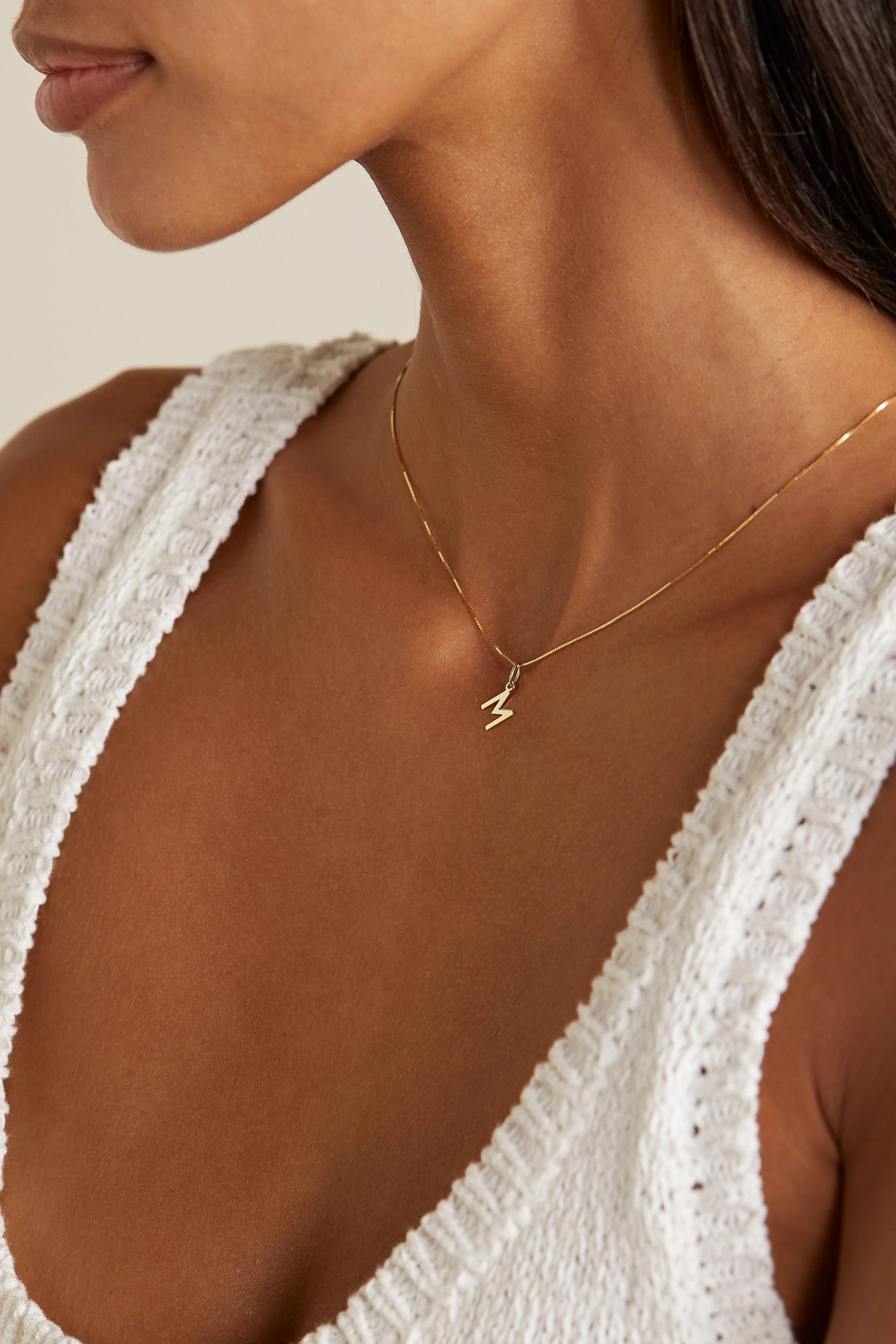 10 karat gold initial necklace