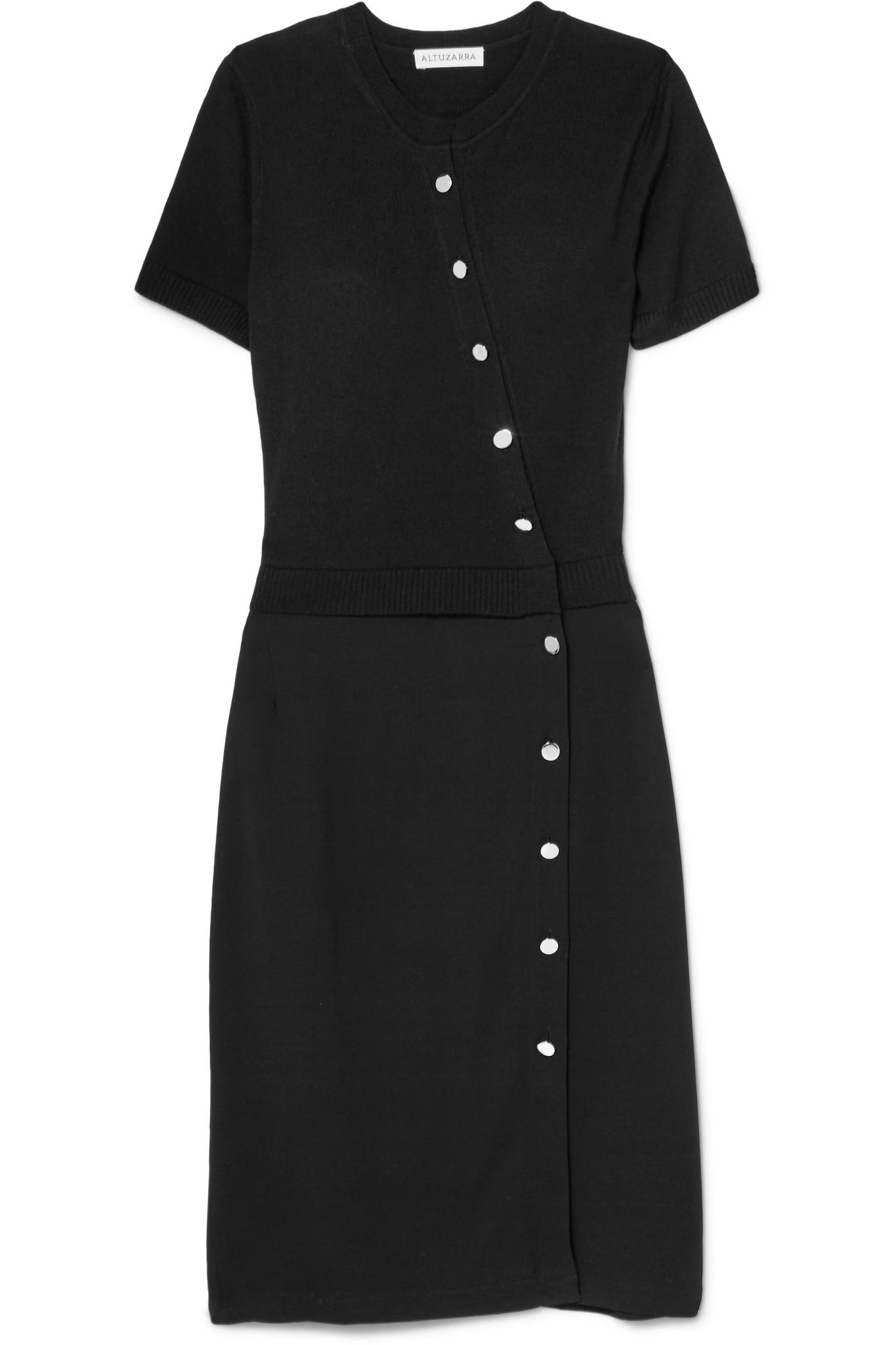 Cady-knit Top Fitted Midi Dress 