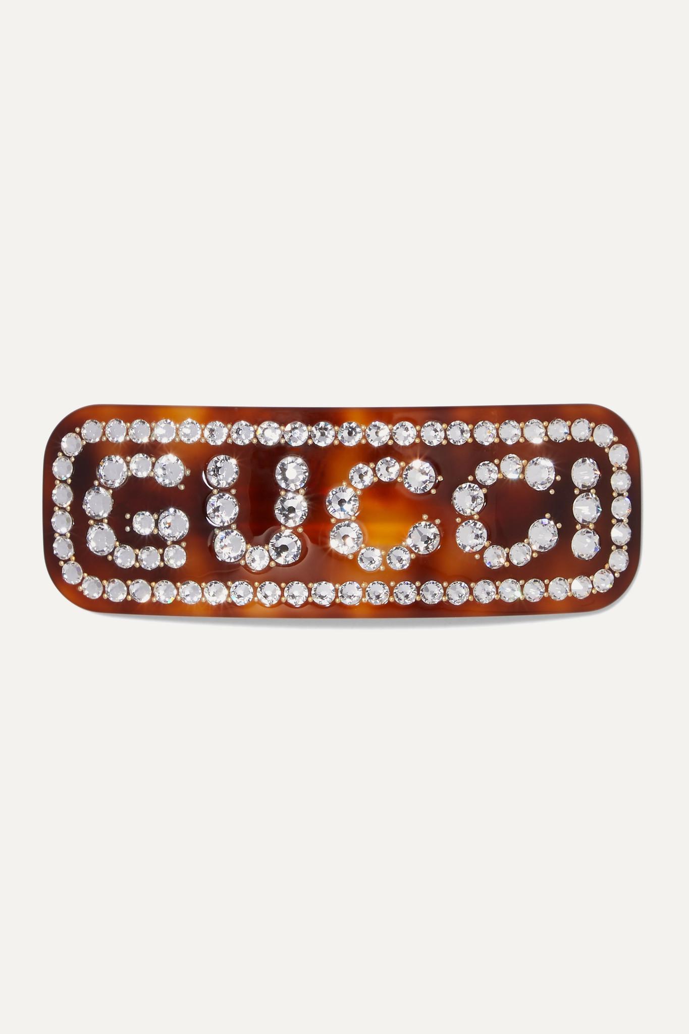 Gucci Crystal-embellished Tortoiseshell Resin Hair Clip | Lyst