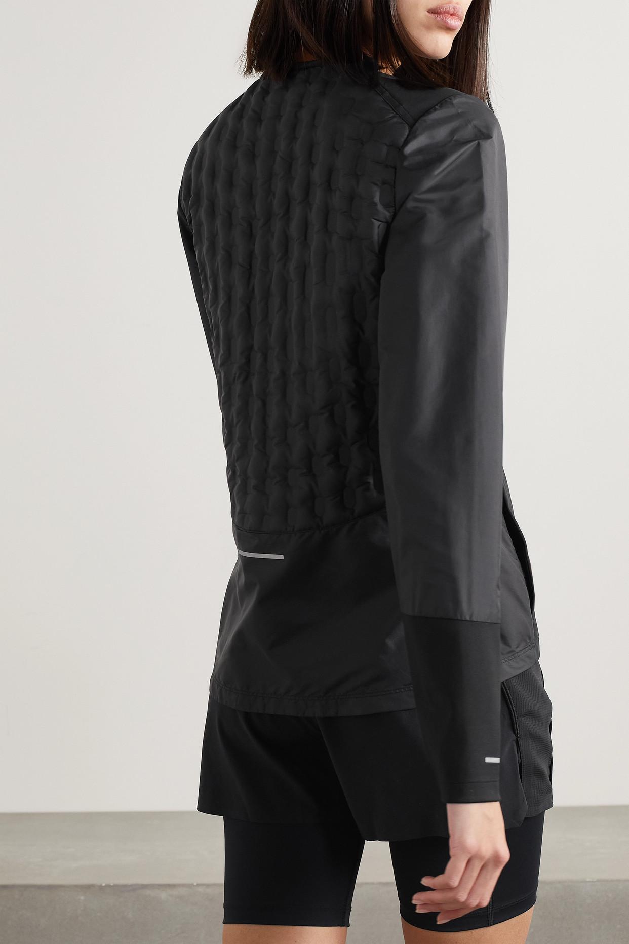 Nike Paneled Quilted Padded Therma-fit Adv Down Jacket in Black | Lyst