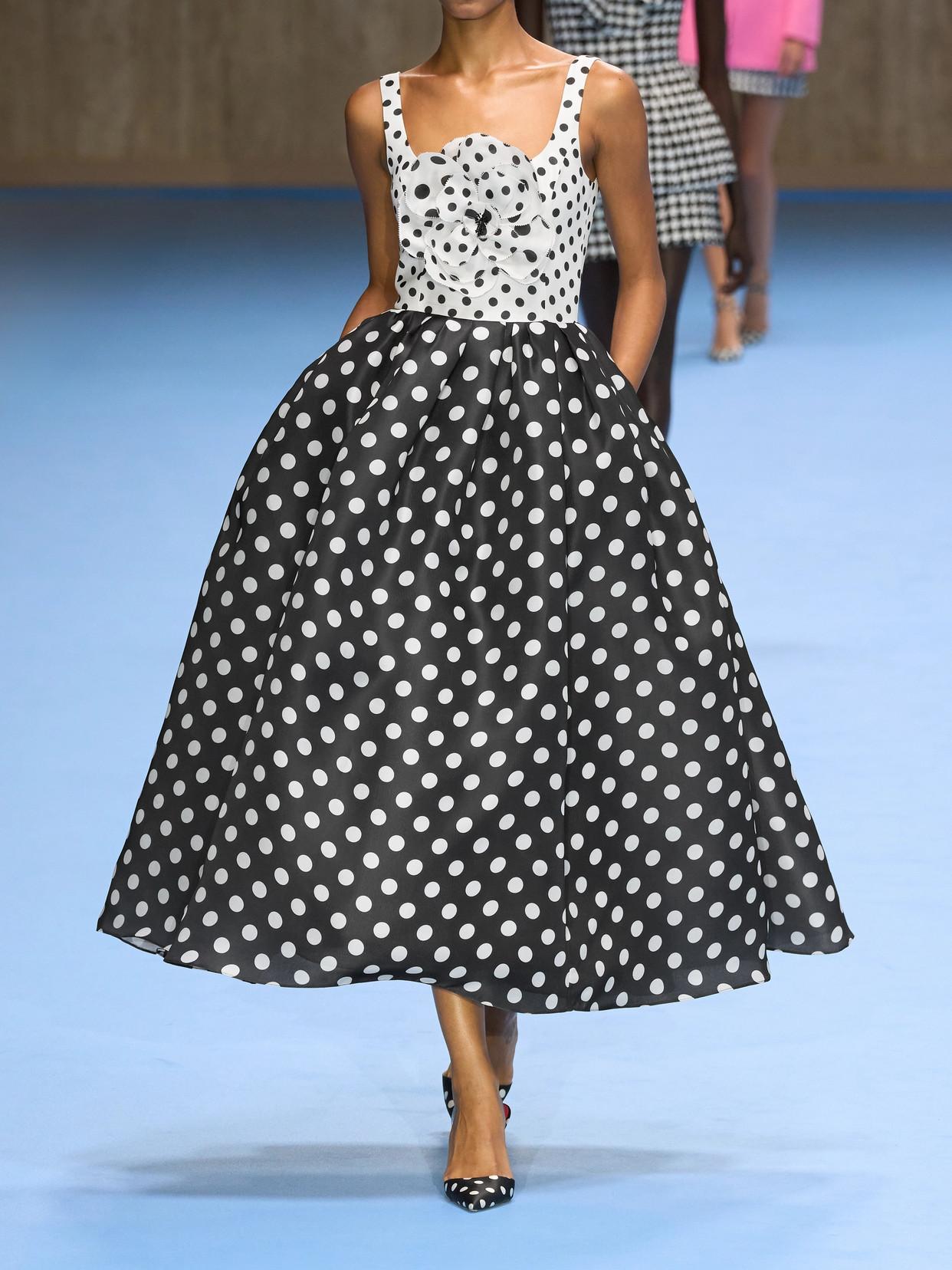 Carolina Herrera Pleated Appliquéd Polka-Dot Silk-Gazar Gown in