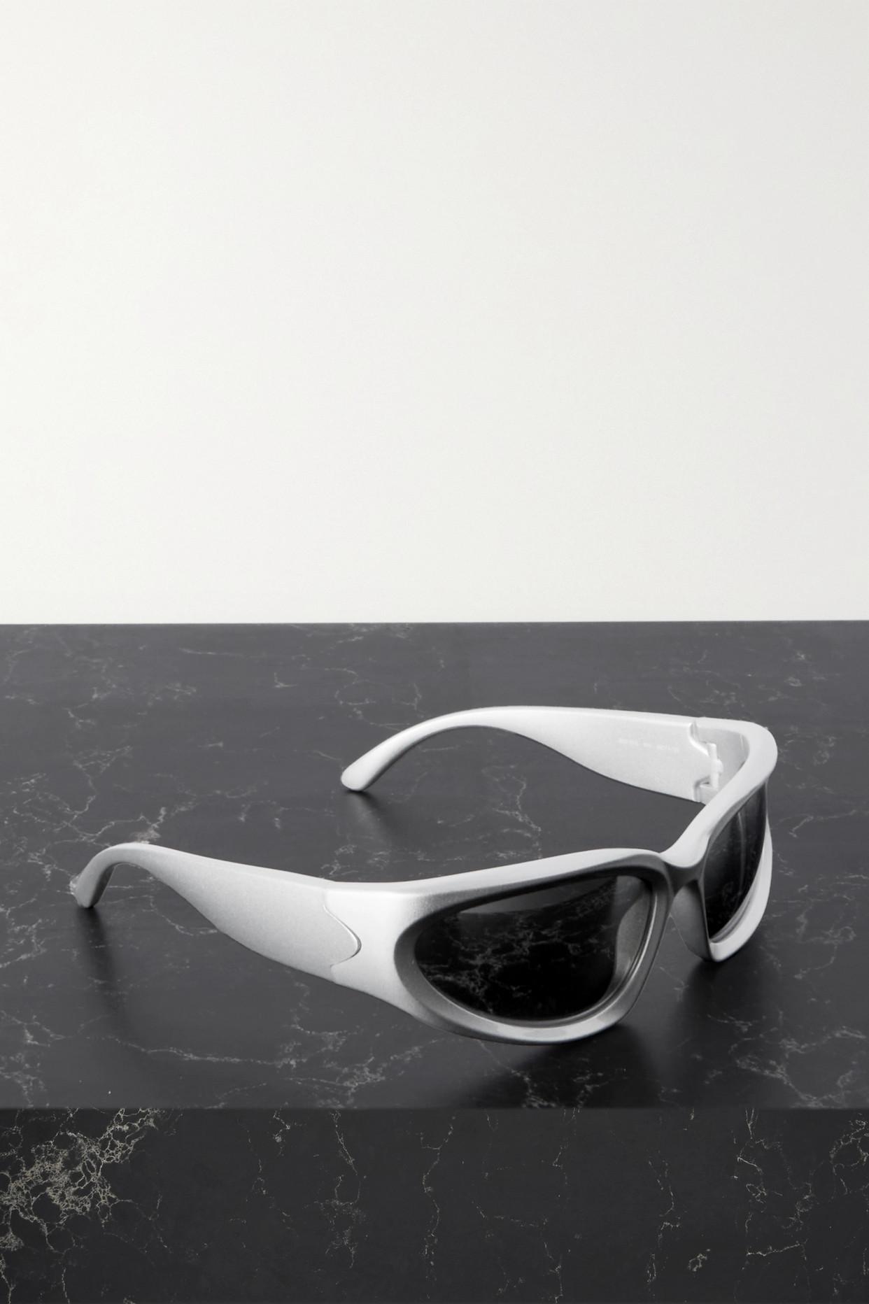 Balenciaga Swift Ovalframe Acetate Sunglasses in Gray Lyst