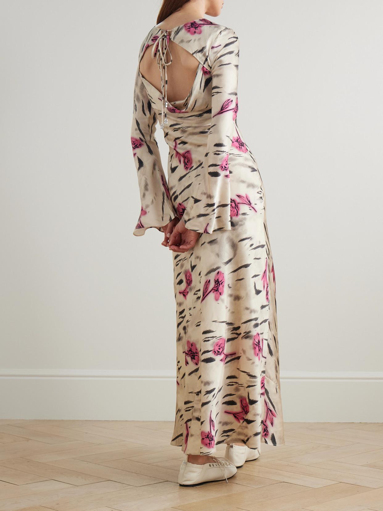 ganni long sleeve floral dress GANNI Tapestry Floral Shirt Dress (Jadeite), 32