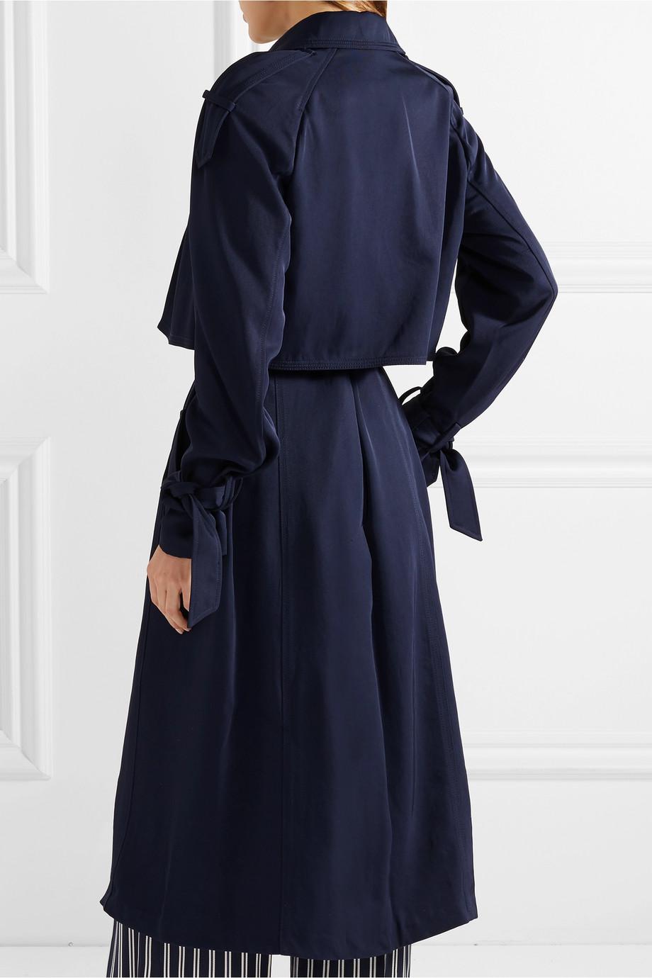 MICHAEL Michael Kors Women's Drapey Trench Coat in Blue | Lyst